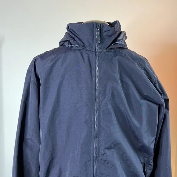 Lands’ End Men’s Navy Windbreaker retractable hood size XL - Picture 2 of 9